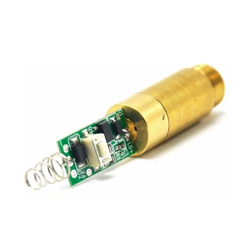 

Industrial/Lab Brass 532nm 200mW Green Laser Diode Module Dot / Line Beam 3V-3.7V with Spring & Driver