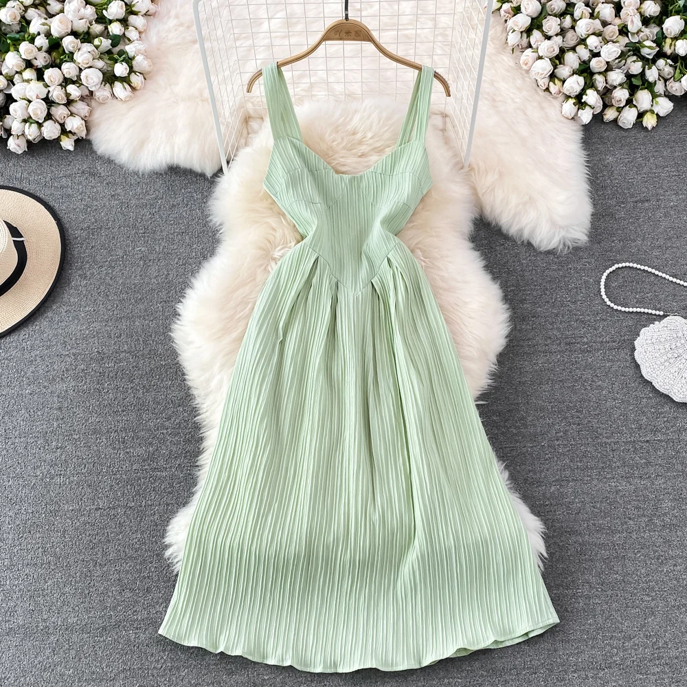 Women Emerald Green Prom Dresses Sling Dress Seaside Holiday Beach Dress Lady V-neck Slim Sleeveless A-line Puffy Dress Summer
Women Emerald Green Prom Dresses Sling Dress Seaside Holiday Beach Dress Lady V-neck Slim Sleeveless A-line Puffy Dress Summer