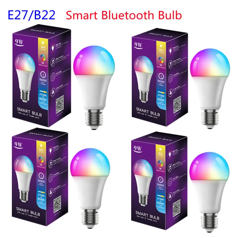 9W WiFi Smart Light Bulb B22 E27 LED RGB Lamp Work With Alexa/Google Home 85-265V RGB+CCT Dimmable Timer Function Bluetooth Bulb
9W WiFi Smart Light Bulb B22 E27 LED RGB Lamp Work With Alexa/Google Home 85-265V RGB+CCT Dimmable Timer Function Bluetooth Bulb