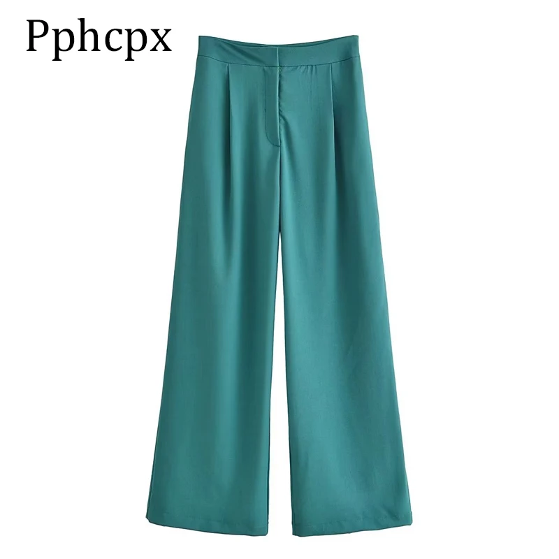 Pphcpx Woman 2022 Casual Wide Leg Pants Solid Ladies Office Vintage High Waist Pants Zipper Fly Female Trousers for Women
Pphcpx Woman 2022 Casual Wide Leg Pants Solid Ladies Office Vintage High Waist Pants Zipper Fly Female Trousers for Women