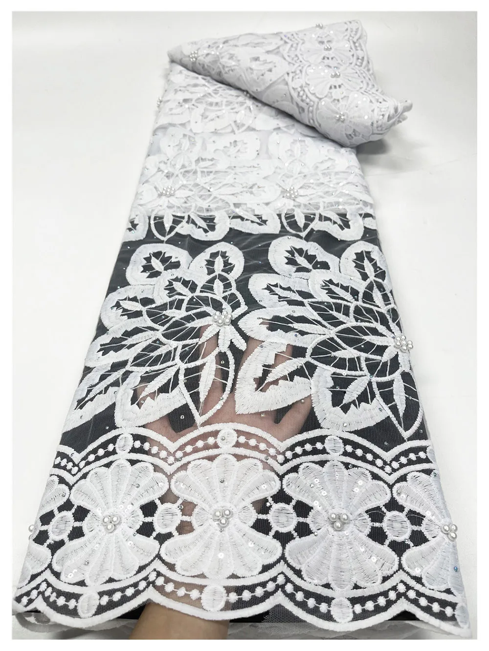 Ulifelace White Sequence French Mesh Fabric High Quality Beaded and Stones Nigerian Tulle Lace Fabrics For Wedding Dresses F3528
Ulifelace White Sequence French Mesh Fabric High Quality Beaded and Stones Nigerian Tulle Lace Fabrics For Wedding Dresses F3528