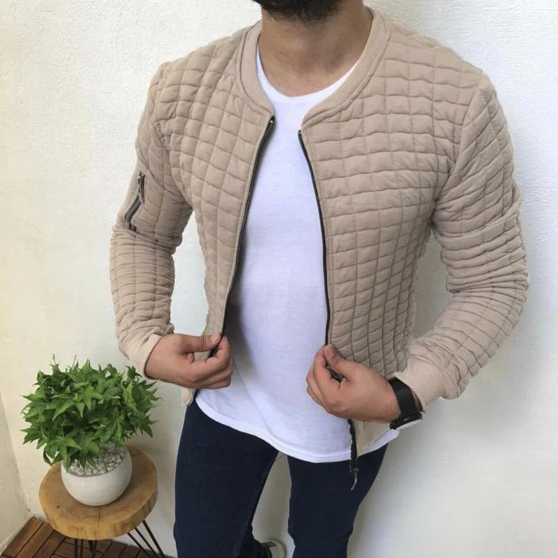 New men's zip-up hoodie cardigan casual checked men's arm zip-up Hoodie jacket menRound collar
New men's zip-up hoodie cardigan casual checked men's arm zip-up Hoodie jacket menRound collar