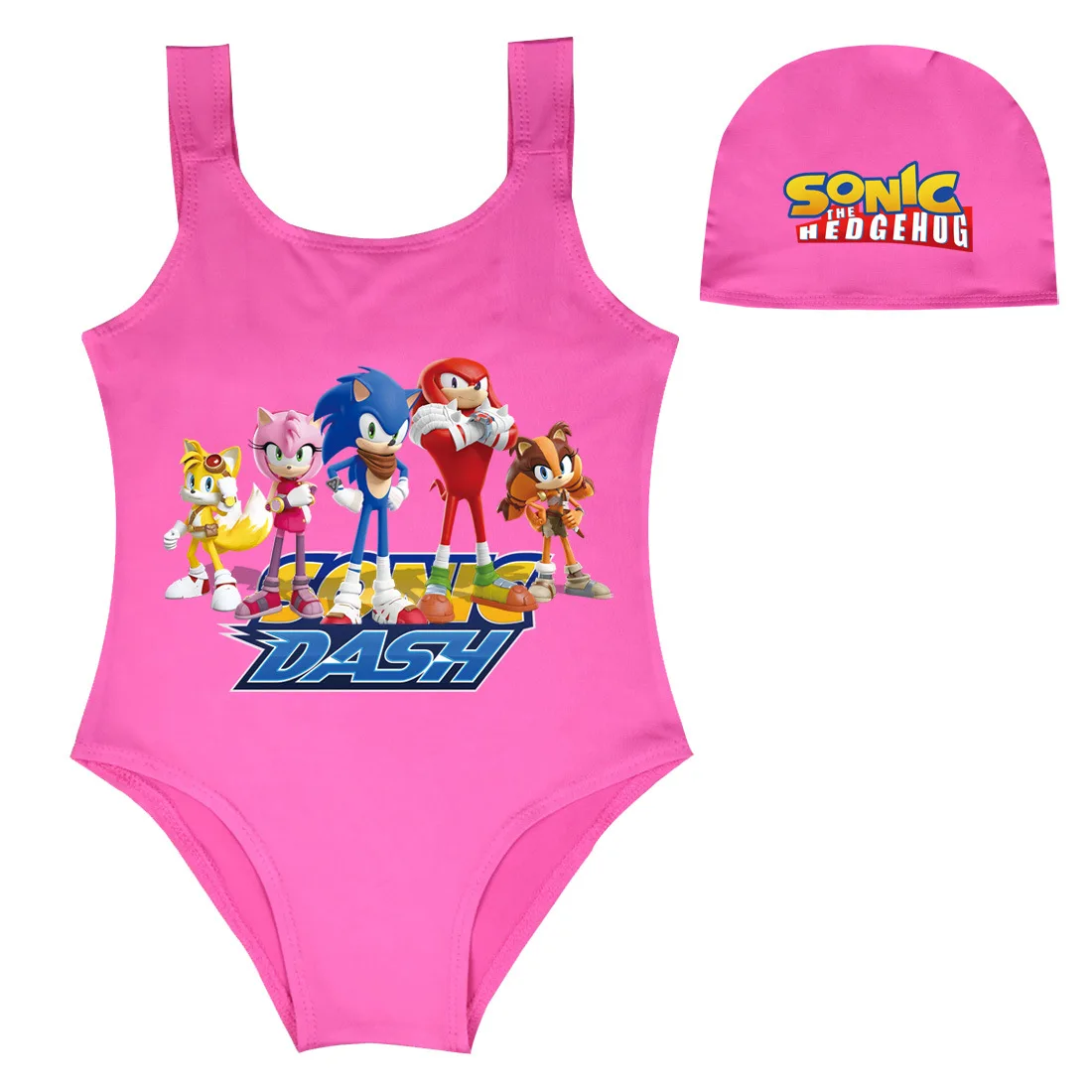 New Sonic Children's Swimwear Girls One-Piece Swimsuit + Swimming Cap Fashion Simple Summer
New Sonic Children's Swimwear Girls One-Piece Swimsuit + Swimming Cap Fashion Simple Summer