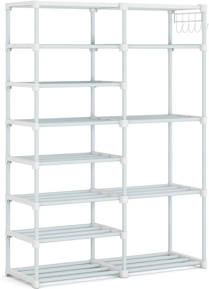 8 Tiers Shoe Rack Shoe Shelf Shoe Storage Organizer with Side Hooks For Entryway, 24-30 Pairs Metal Shoe Rack
8 Tiers Shoe Rack Shoe Shelf Shoe Storage Organizer with Side Hooks For Entryway, 24-30 Pairs Metal Shoe Rack