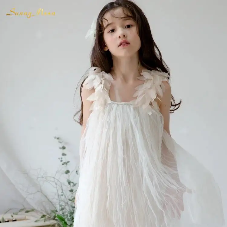 

Fashion Baby girl summer foreign style backless infant toddler child sleeveless princess dress pooping yarn dress 3-14Y