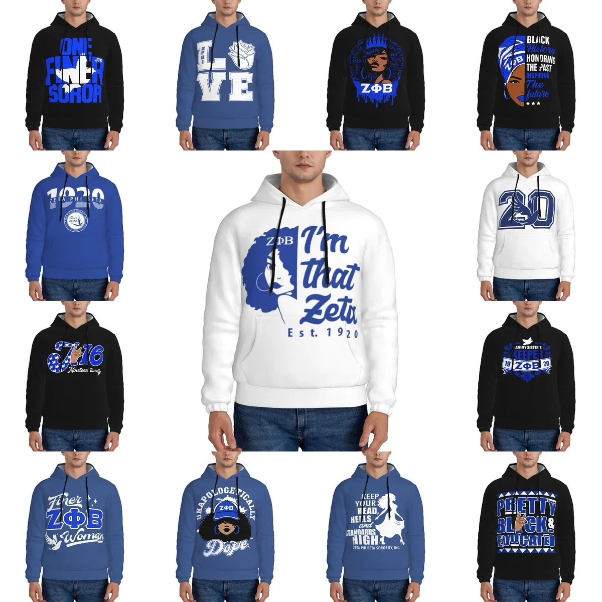 Zeta Phi Beta ZPB Sorority мужской пуловер с капюшоном повседневная толстовка лучшие