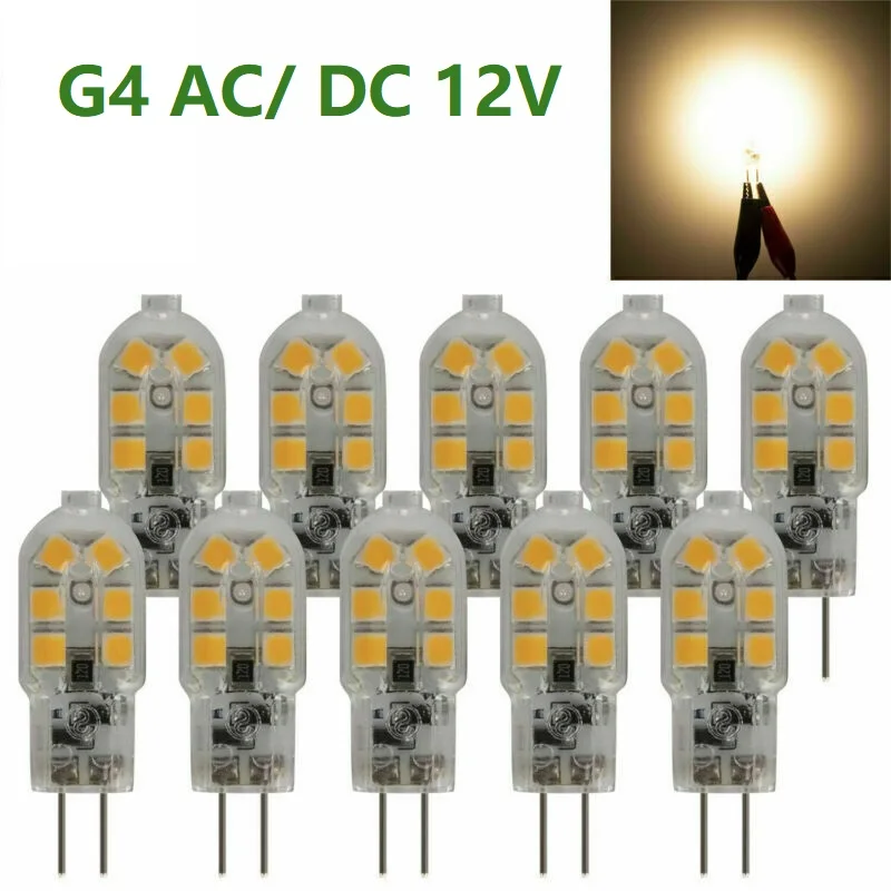 

20pcs G4 LED Bulb AC/ DC 12V Corn Bulb 200LM 2W 2835SMD Warm White For Spotlight Chandelier Lighting Replace Halogen Lamp Light