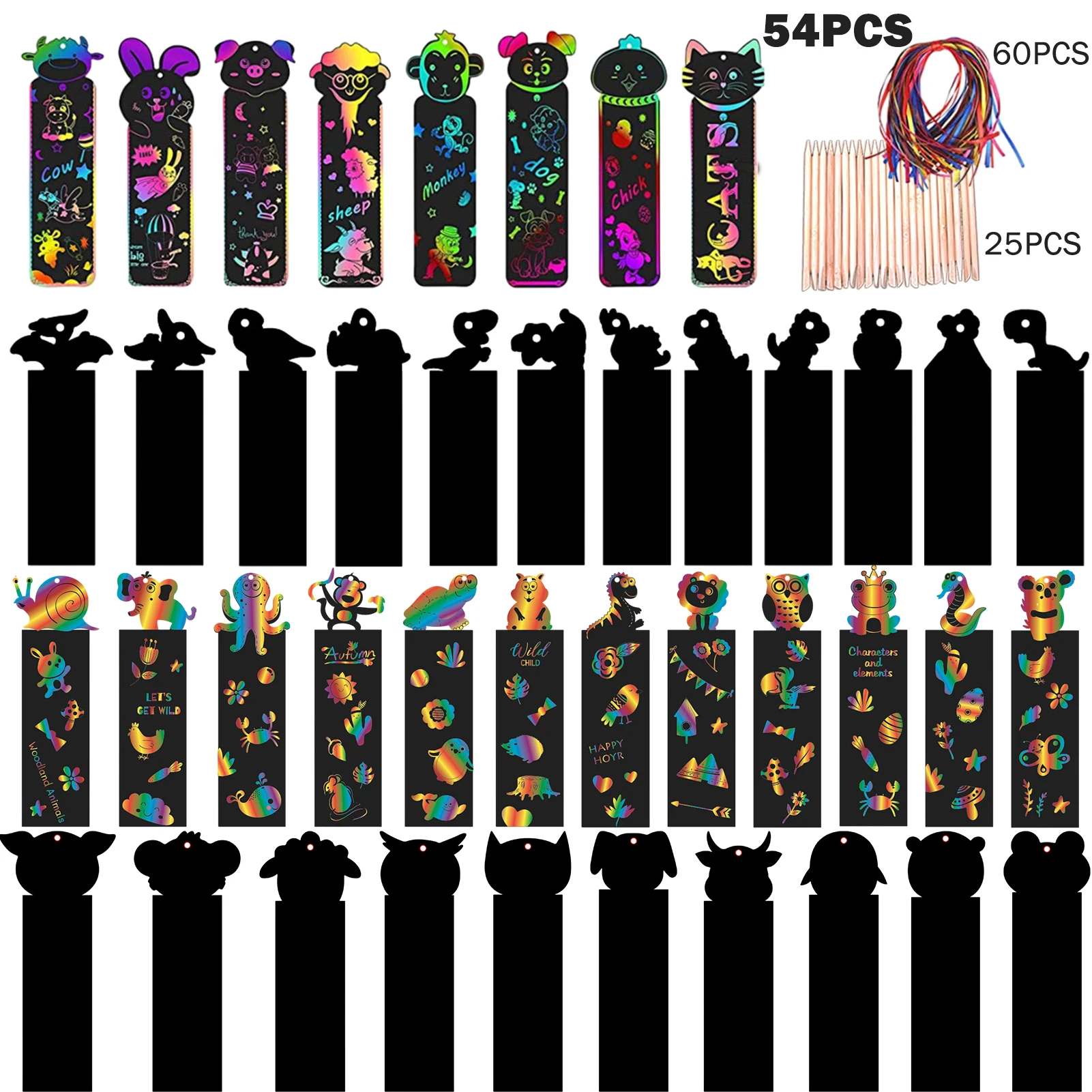 139pcs Bamboo Pen Rainbow Bookmark For Kids Home Decor DIY Dinosaur Craft Animal Scratch Art Set Birthday Gift With Ribbon
139pcs Bamboo Pen Rainbow Bookmark For Kids Home Decor DIY Dinosaur Craft Animal Scratch Art Set Birthday Gift With Ribbon