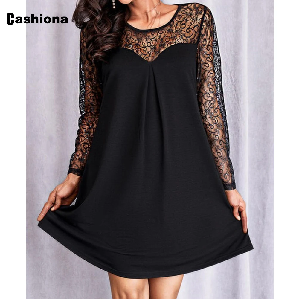 Cashiona Plus Size Women Knee-Length Party Dress Long Sleeve Robe Dresses 2022 Spring New Fashion Splice Lace Shirts Dress Femme
Cashiona Plus Size Women Knee-Length Party Dress Long Sleeve Robe Dresses 2022 Spring New Fashion Splice Lace Shirts Dress Femme