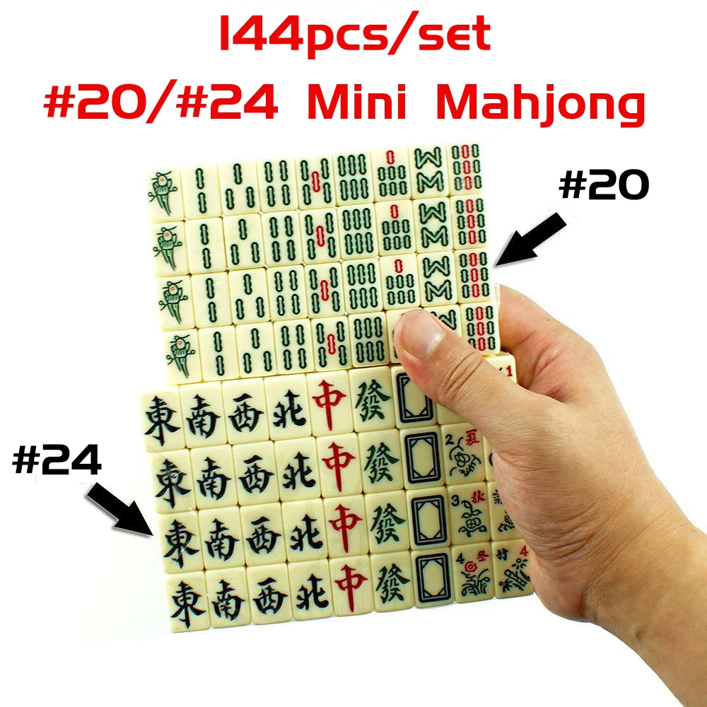 144pcs Set Portable Mini #20 #24 Mahjong Fun Board Game Intelligent Toys for Travel Home Family
144pcs Set Portable Mini #20 #24 Mahjong Fun Board Game Intelligent Toys for Travel Home Family