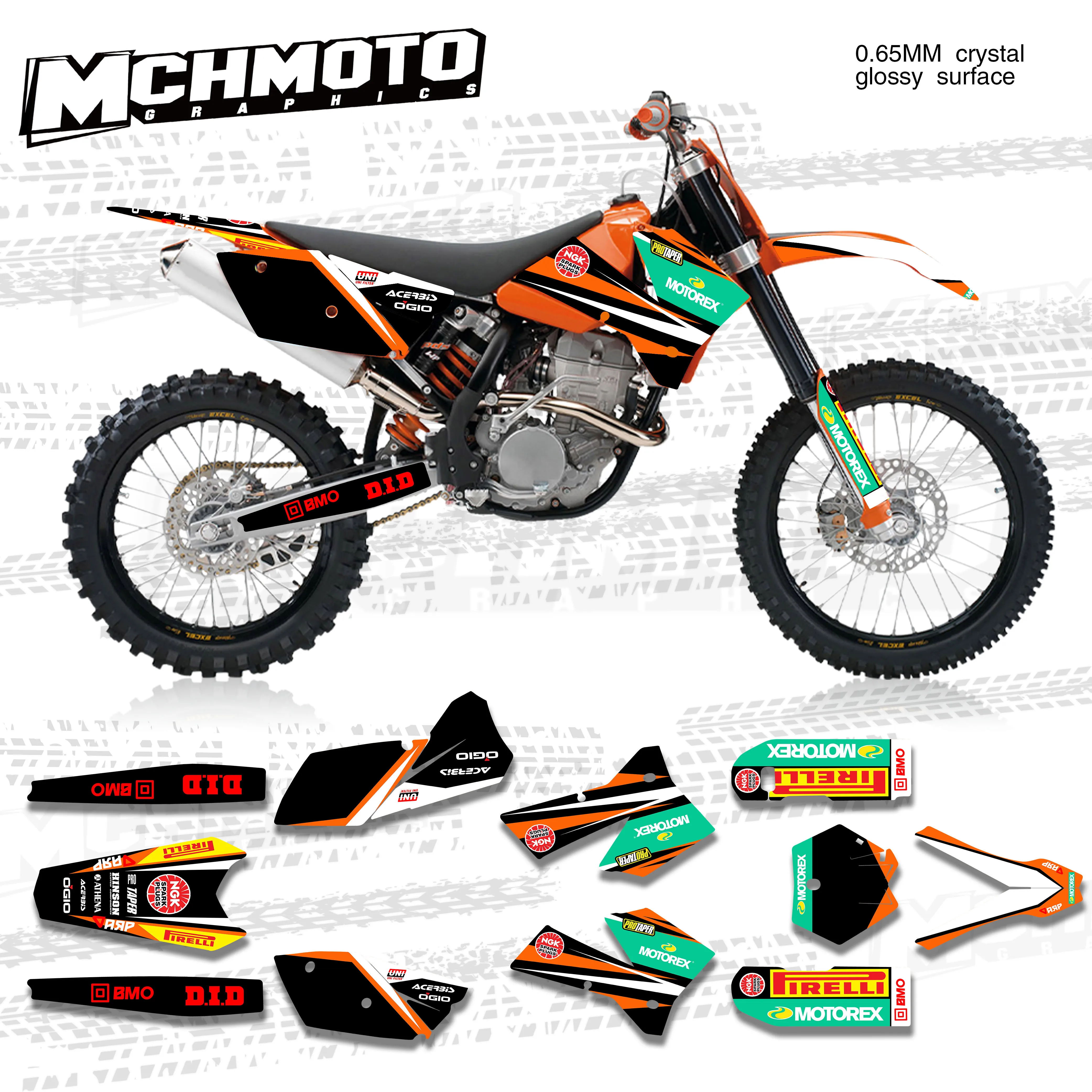 MCHMFG For KTM 125 200 250 300 400 450 525 540 EXC 2005 2006 2007 Full Graphics Decals Stickers Kit Custom Number Name Stickers
MCHMFG For KTM 125 200 250 300 400 450 525 540 EXC 2005 2006 2007 Full Graphics Decals Stickers Kit Custom Number Name Stickers