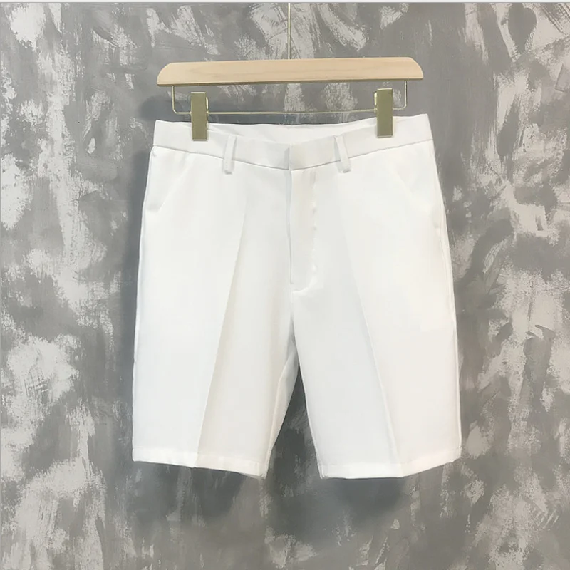 

2023 new five-point pants men's summer trend casual 5 points mid pants wild youth loose white suit shorts bermuda masculina