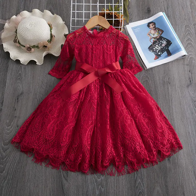 Red Lace Tulle Embroidery Girls Dresses Summer New Party Sweet Princess Children Clothing Top Quality
Red Lace Tulle Embroidery Girls Dresses Summer New Party Sweet Princess Children Clothing Top Quality