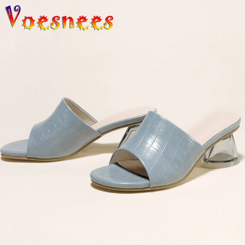Женские шлепанцы Voesnees, новинка 2022, модные сандалии с тиснением на высоком каблуке 5 см, прозрачные каблуки, сланцы, летняя лаконичная женская обувь вечерние 
Женские шлепанцы Voesnees, новинка 2022, модные сандалии с тиснением на высоком каблуке 5 см, прозрачные каблуки, сланцы, летняя лаконичная женская обувь вечерние