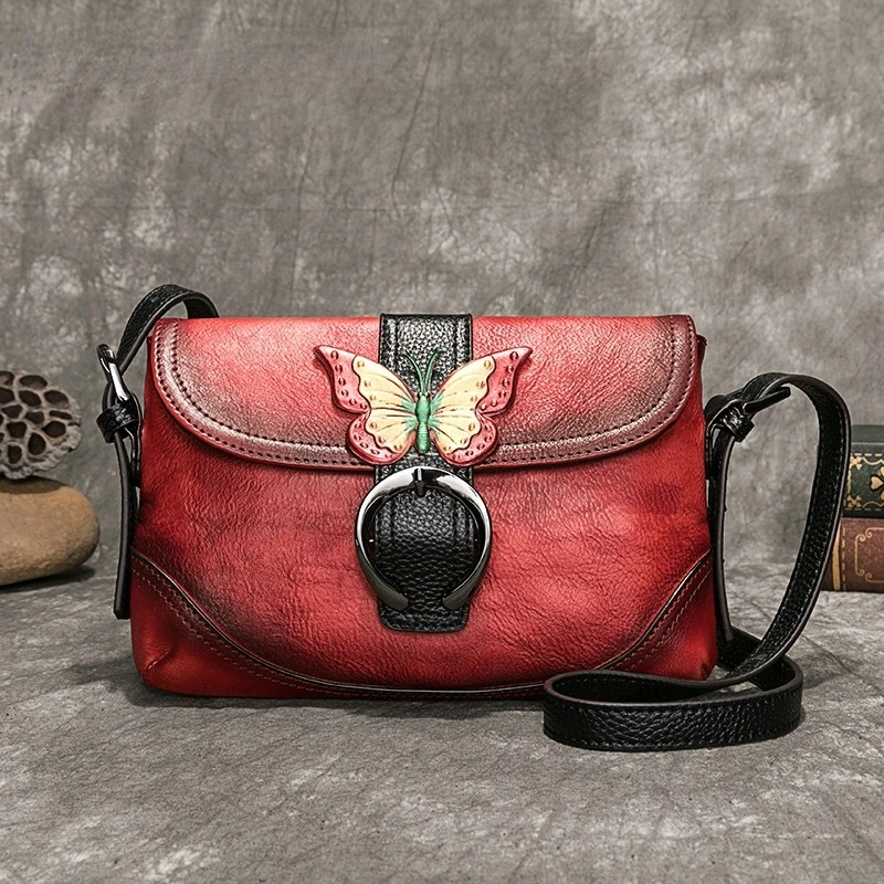 Women's Leather Shoulder Bags Butterfly Small Messenger Bag Vintage Genuine Leather Designer Handbags Fashion Cowhide Totes
Women's Leather Shoulder Bags Butterfly Small Messenger Bag Vintage Genuine Leather Designer Handbags Fashion Cowhide Totes