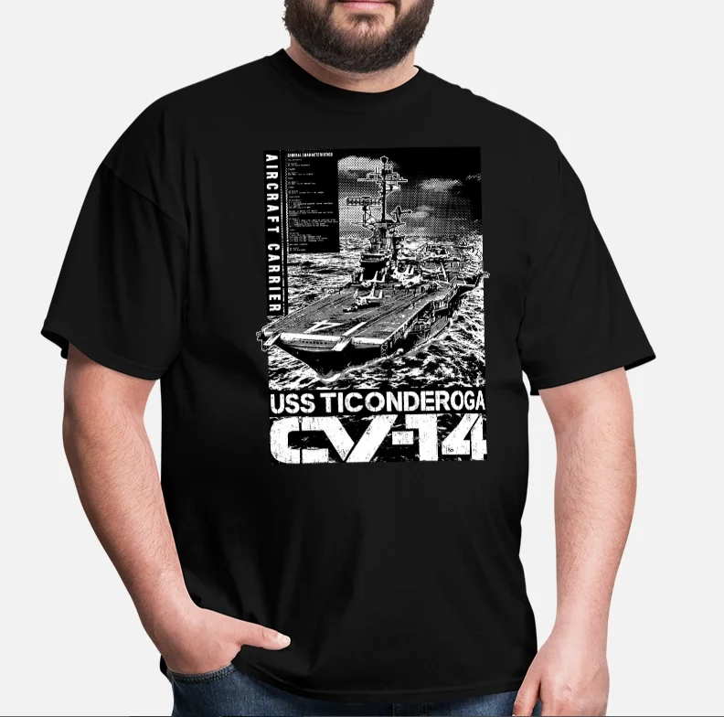 US Navy Aircraft-carrier CV-14 USS Ticonderoga T Shirt. Short Sleeve 100% Cotton Casual T-shirts Loose Top Size S-3XL
US Navy Aircraft-carrier CV-14 USS Ticonderoga T Shirt. Short Sleeve 100% Cotton Casual T-shirts Loose Top Size S-3XL