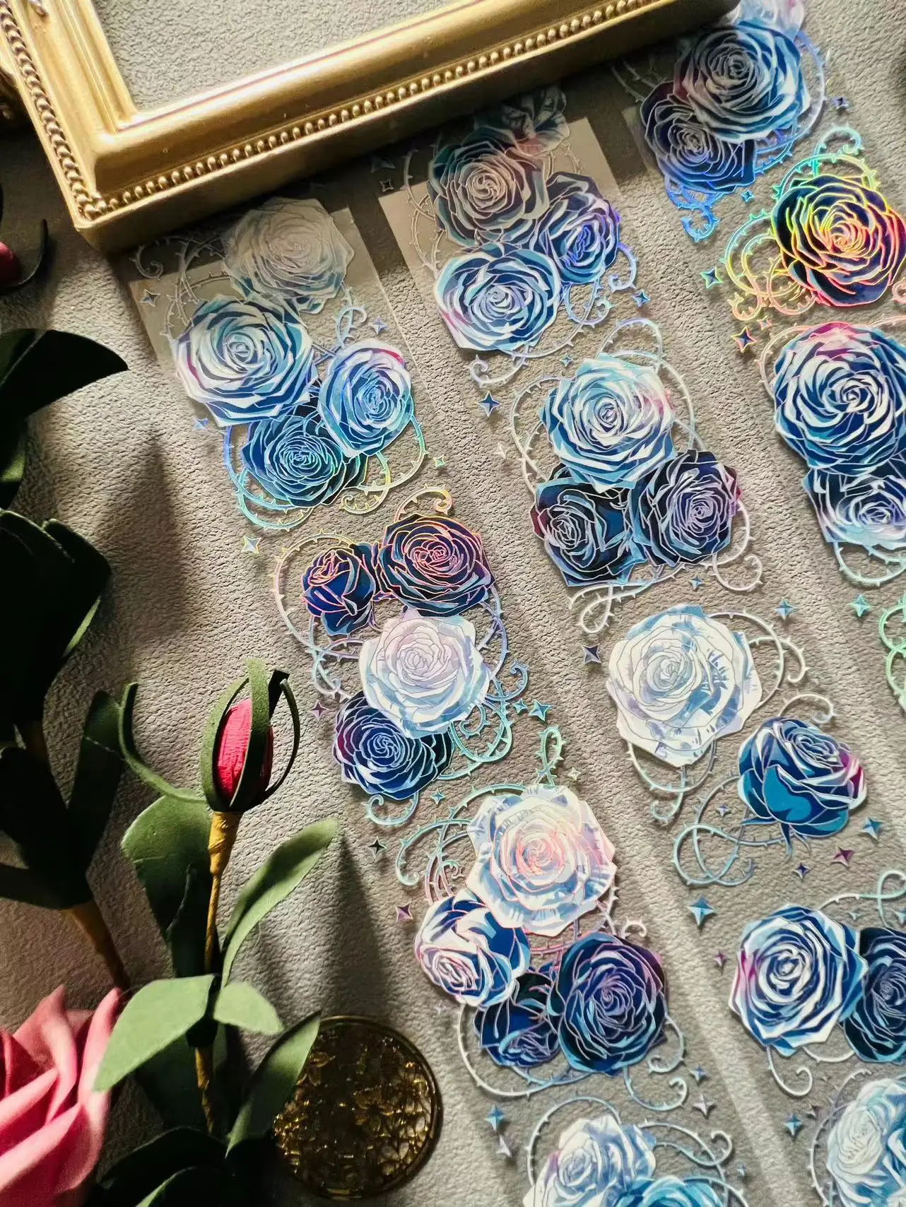 Fairy Blue Rose Elf Floral Washi PET Tape for Card Making DIY Scrapbooking Plan Decorative Sticker
Fairy Blue Rose Elf Floral Washi PET Tape for Card Making DIY Scrapbooking Plan Decorative Sticker