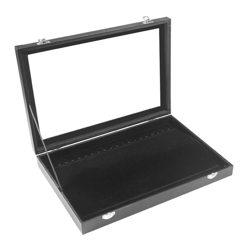 20 Hook Necklace Tray Storage Box Jewelry Display Stackable Glass Top Lockable Black Velvet Case (Necklace Case)
20 Hook Necklace Tray Storage Box Jewelry Display Stackable Glass Top Lockable Black Velvet Case (Necklace Case)