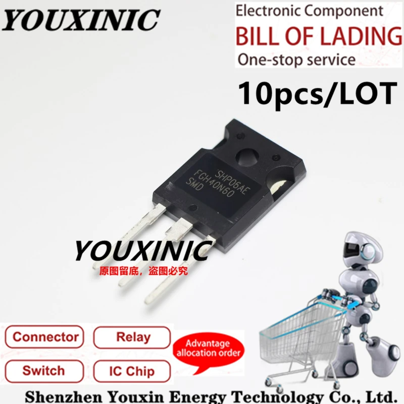 

YOUXINIC 2012+ 100% New Imported Original FGH40N60SMD FGH40N60 TO-247 Triode IGBT Power Transistor 40A 600V