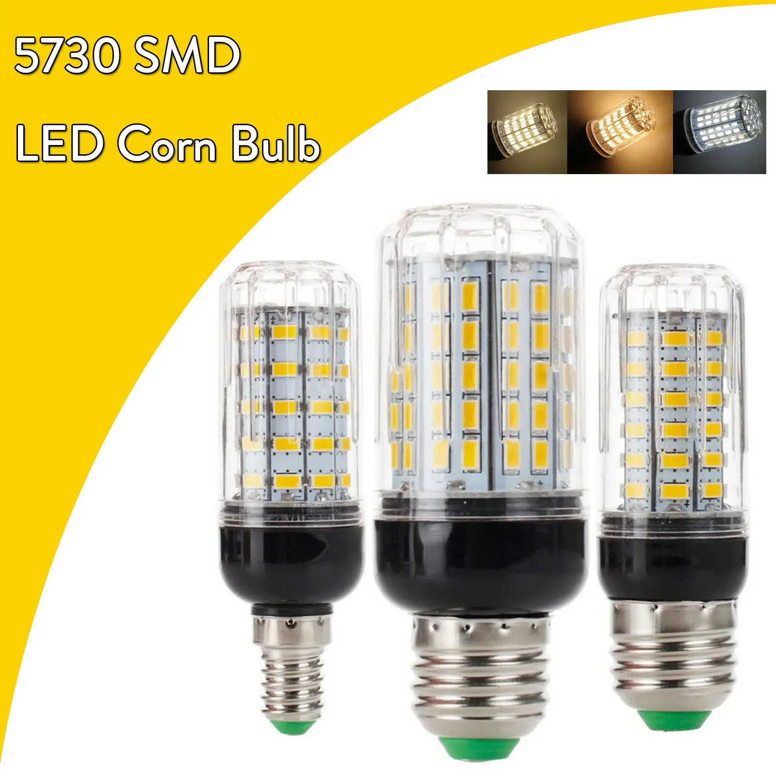 

35W E12 E26 E27 E14 LED Corn Bulb 110V 220V LED Lamp 5730 SMD Lampada Ampoule Lighting 24/27/36/56/69/72/96/108 Leds Chandelier