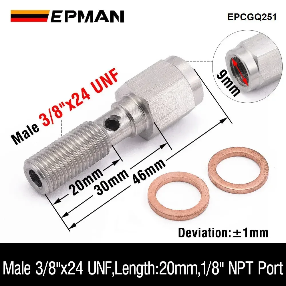 EPMAN 3/8 "X 24 UNF/ M10X1.25/M10X1.0 SUS304 Болт-банджо 20 мм + порт переключателя стоп-сигнала 1/8" NPT Адаптер фитинга шланга EPCGQ251
EPMAN 3/8 "X 24 UNF/ M10X1.25/M10X1.0 SUS304 Болт-банджо 20 мм + порт переключателя стоп-сигнала 1/8" NPT Адаптер фитинга шланга EPCGQ251
