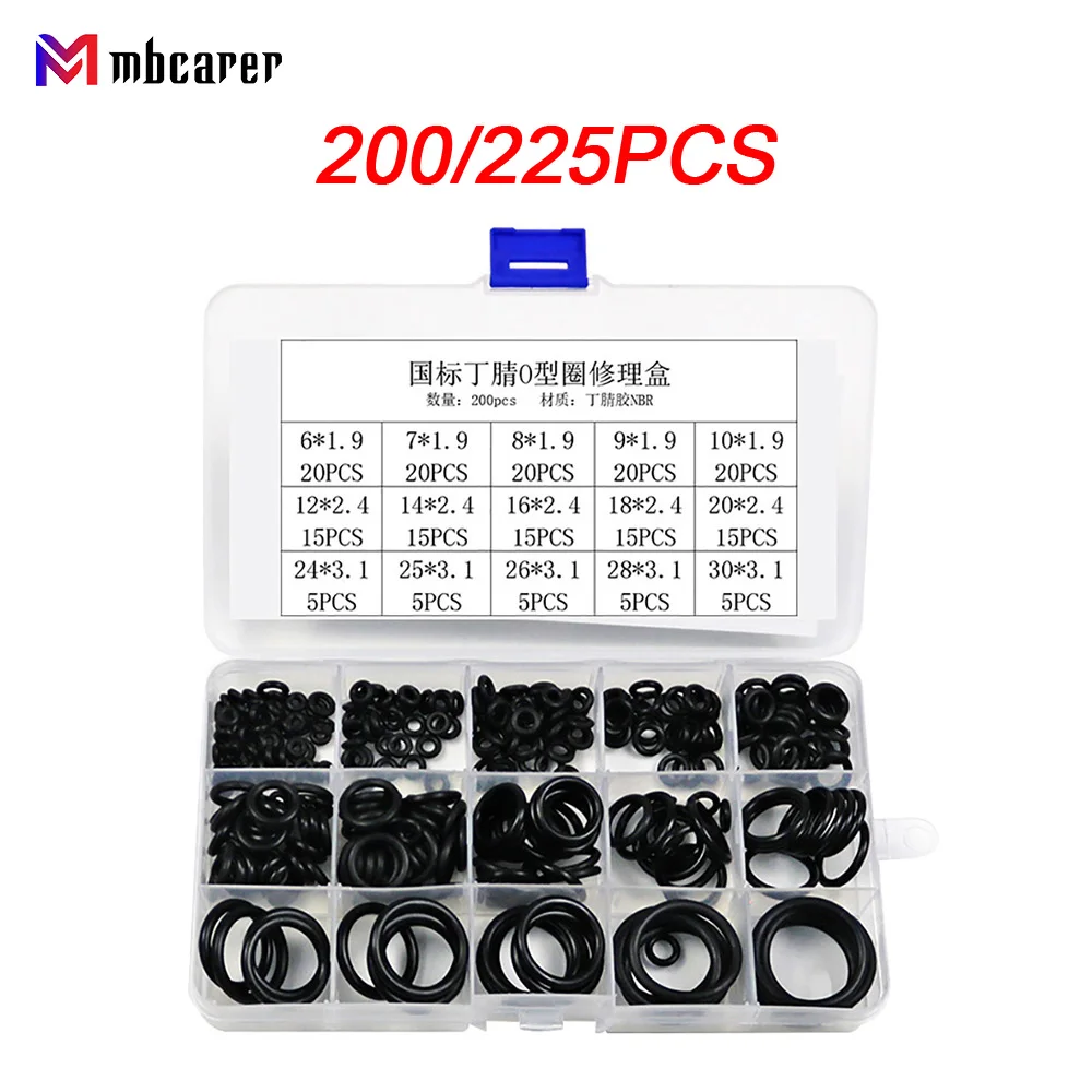 200/225 Pcs O-ring Rubber Gaskets Seal Ring Set Waterproof Nitrile Rubber NBR O-Ring Gasket Sealing Ring Elastic Band Set
200/225 Pcs O-ring Rubber Gaskets Seal Ring Set Waterproof Nitrile Rubber NBR O-Ring Gasket Sealing Ring Elastic Band Set
