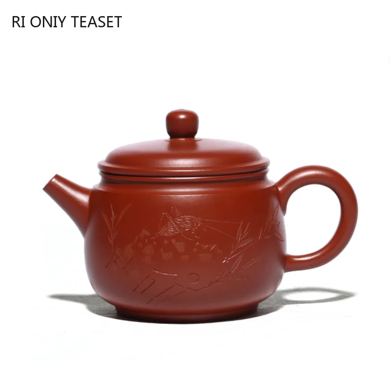 

160ml Traditional Yixing Purple Clay Teapots Raw Ore Dahongpao Filter Tea Pot Zisha High Stone Scoop Tea Kettle Teaware Gifts