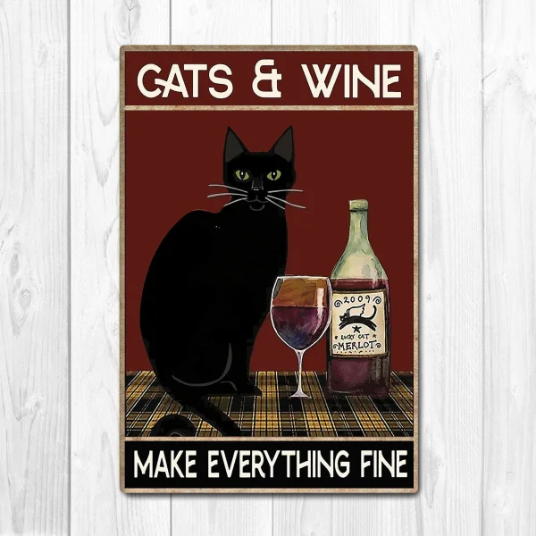 Cat & Wine Make Everything Fine Poster, Celebrity Machines Supernatural | CNK 80Q3 | Metal Stamped License Plate
Cat & Wine Make Everything Fine Poster, Celebrity Machines Supernatural | CNK 80Q3 | Metal Stamped License Plate