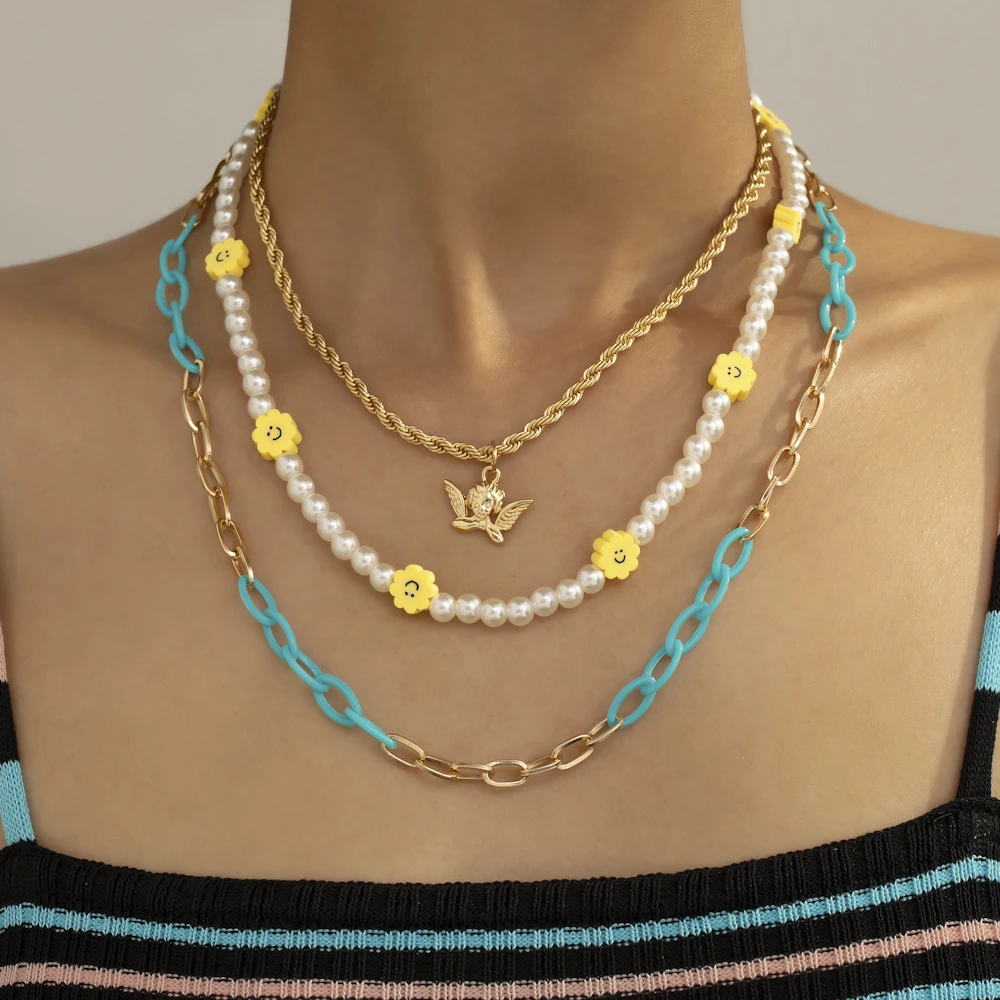Lost Lady 2022 Fashion And Exquisite Simple Necklace Mix And Match Wind Soft Ceramic Pearl Hand-Woven Flower Chain Necklace
Lost Lady 2022 Fashion And Exquisite Simple Necklace Mix And Match Wind Soft Ceramic Pearl Hand-Woven Flower Chain Necklace