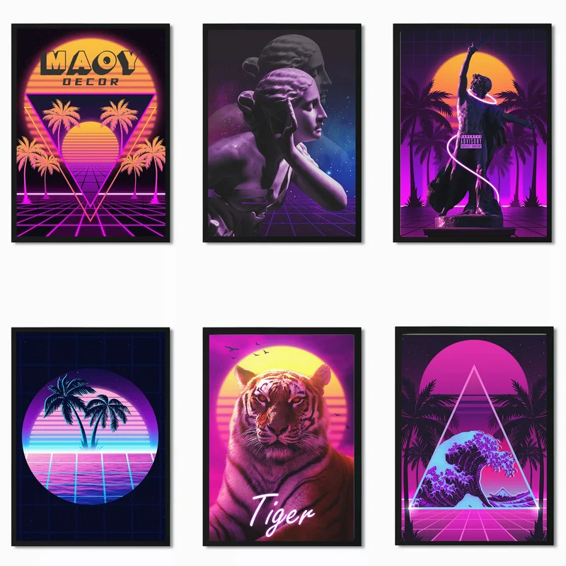 80s Dream Vaporwave Style Canvas Painting Posters and Neon Night City Street Fantasy Prints Wall Art Living Room Decoration
80s Dream Vaporwave Style Canvas Painting Posters and Neon Night City Street Fantasy Prints Wall Art Living Room Decoration