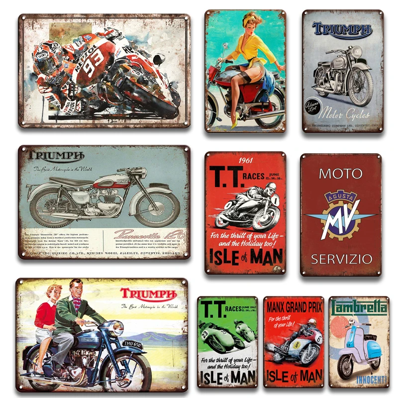 Retro Motorcycle Sticker Tin Poster Sign Vintage Man Cave Garage Decor Metal Plate Funny Collectible Gift Home Wall Plaque Signs
Retro Motorcycle Sticker Tin Poster Sign Vintage Man Cave Garage Decor Metal Plate Funny Collectible Gift Home Wall Plaque Signs