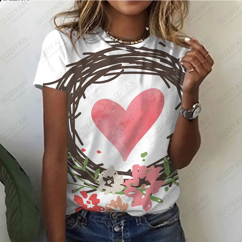 Girls' Summer Short Sleeve T-shirt Top Loose and Comfortable 3D Print Pattern Cute Love Style New Simple Large Harajuku Casual
Girls' Summer Short Sleeve T-shirt Top Loose and Comfortable 3D Print Pattern Cute Love Style New Simple Large Harajuku Casual