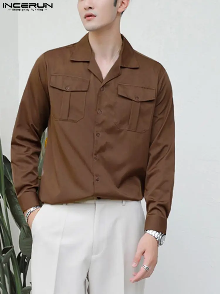 INCERUN Fashion Men Casual Shirt Solid Color Lapel Long Sleeve Button Shirts Streetwear Pockets Loose Leisure Camisa Masculina
INCERUN Fashion Men Casual Shirt Solid Color Lapel Long Sleeve Button Shirts Streetwear Pockets Loose Leisure Camisa Masculina