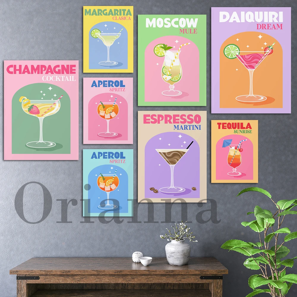 Margarita Aperol Moscow Espresso Tequila Champagne Daiquiri Aperol Retro Colourful Cocktail Print Poster Bar Kitchen Decor Gift
Margarita Aperol Moscow Espresso Tequila Champagne Daiquiri Aperol Retro Colourful Cocktail Print Poster Bar Kitchen Decor Gift