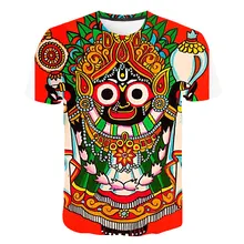 South America Ethnic Totem Feature Mask Harajuku Print Mens And Womens Crewneck Short Sleeve Street Hip-Hop T-shirt Top Summer