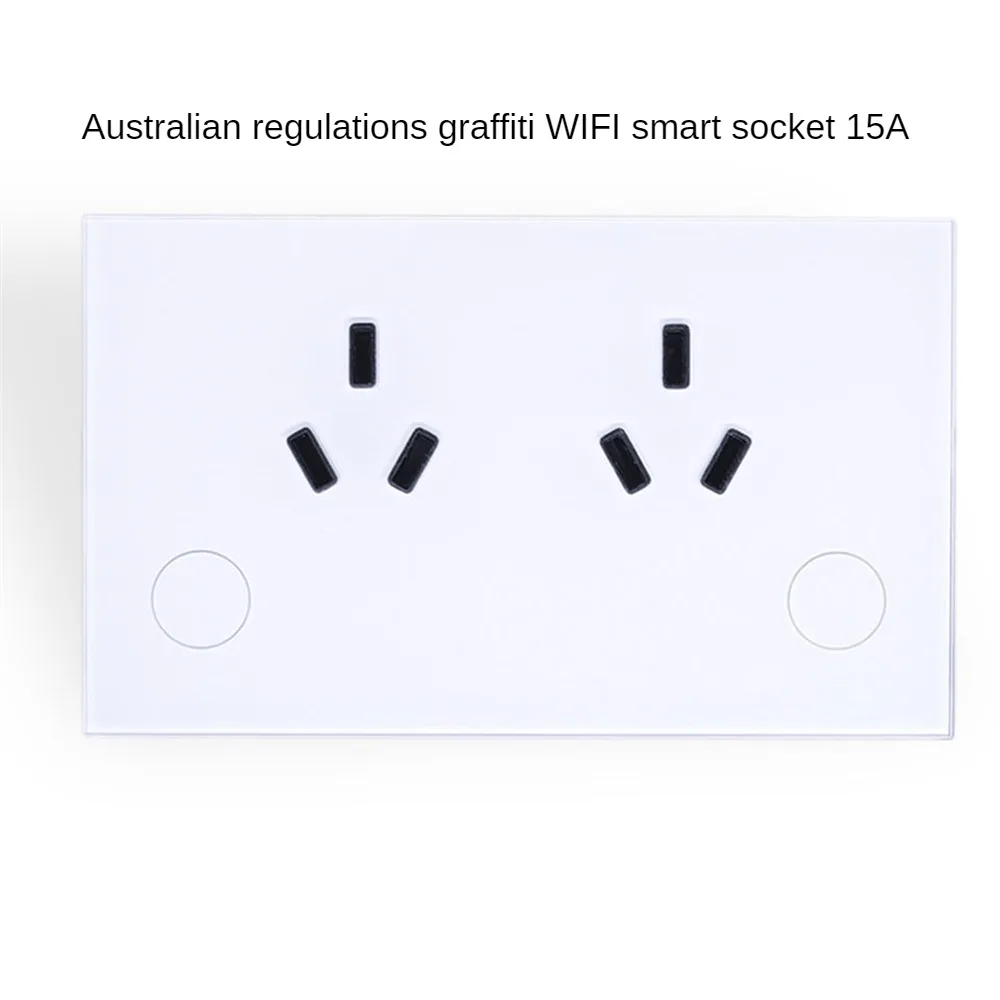 Smart Home 100v-240v App Graffiti/smart Life Control Wear-resistant And Non-slip 15a Glass Panel Wifi Smart Socket Double Plug 
Smart Home 100v-240v App Graffiti/smart Life Control Wear-resistant And Non-slip 15a Glass Panel Wifi Smart Socket Double Plug