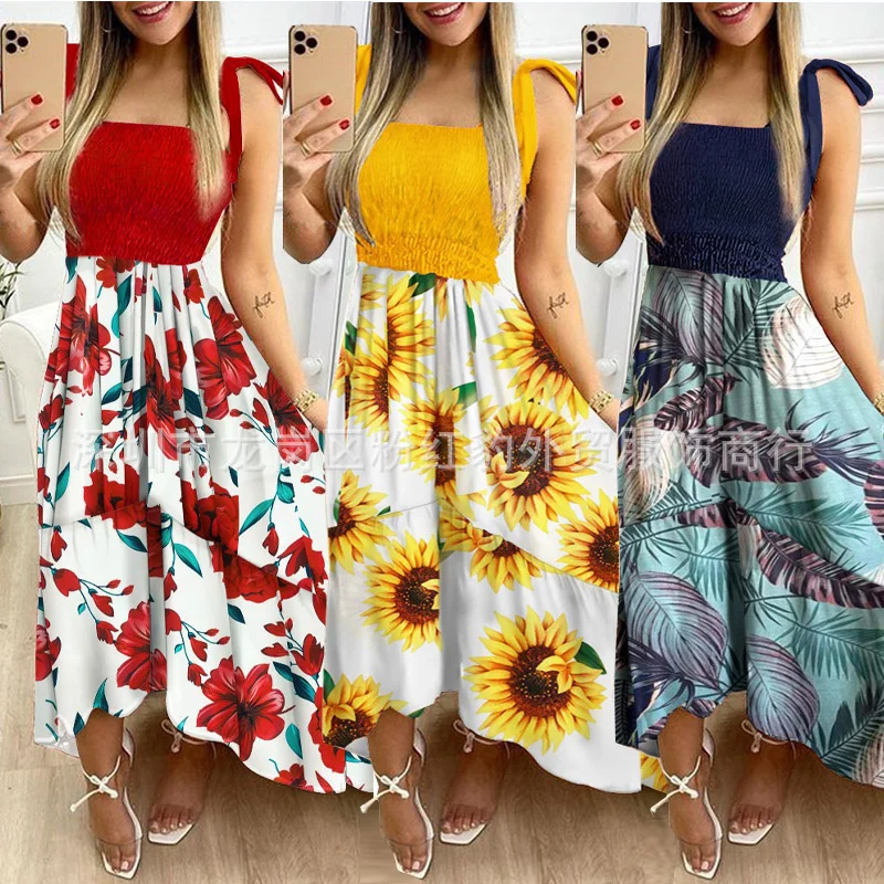 2022 Summer New Women's Multicolor Suspender Large Swing Color Matching Printed Dress
2022 Summer New Women's Multicolor Suspender Large Swing Color Matching Printed Dress
