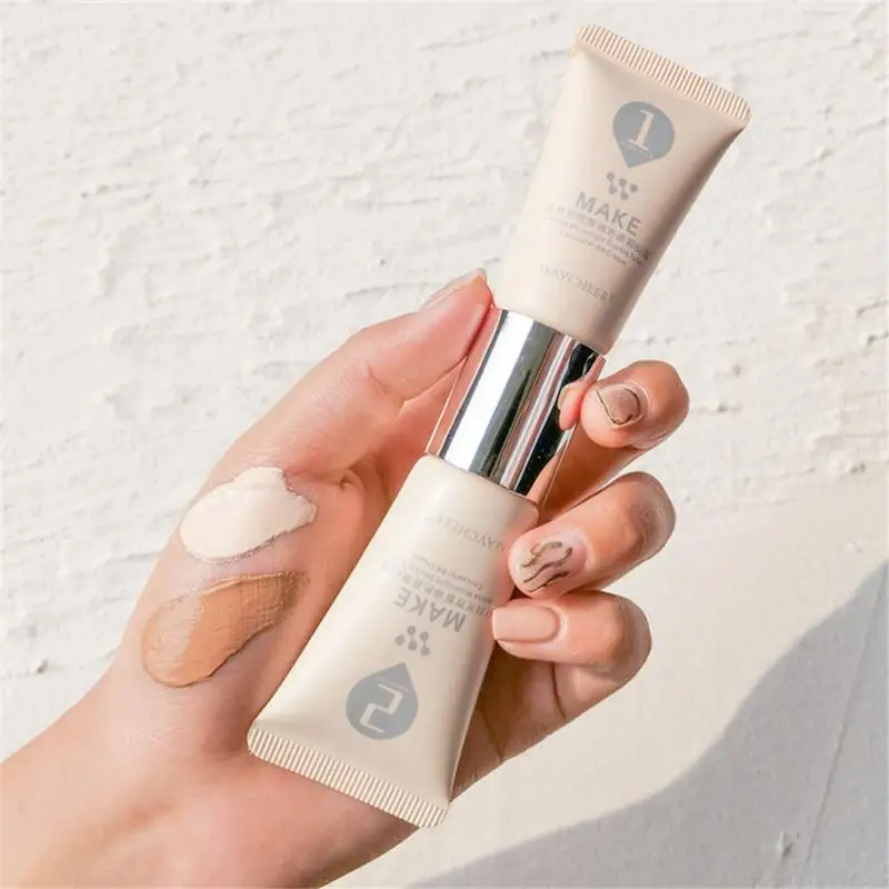 

2-color Double Tube BB Cream Liquid Foundation Concealer Brighten Skin Tint Lasting Makeup Base Maquiagem Cosmetics TSLM1