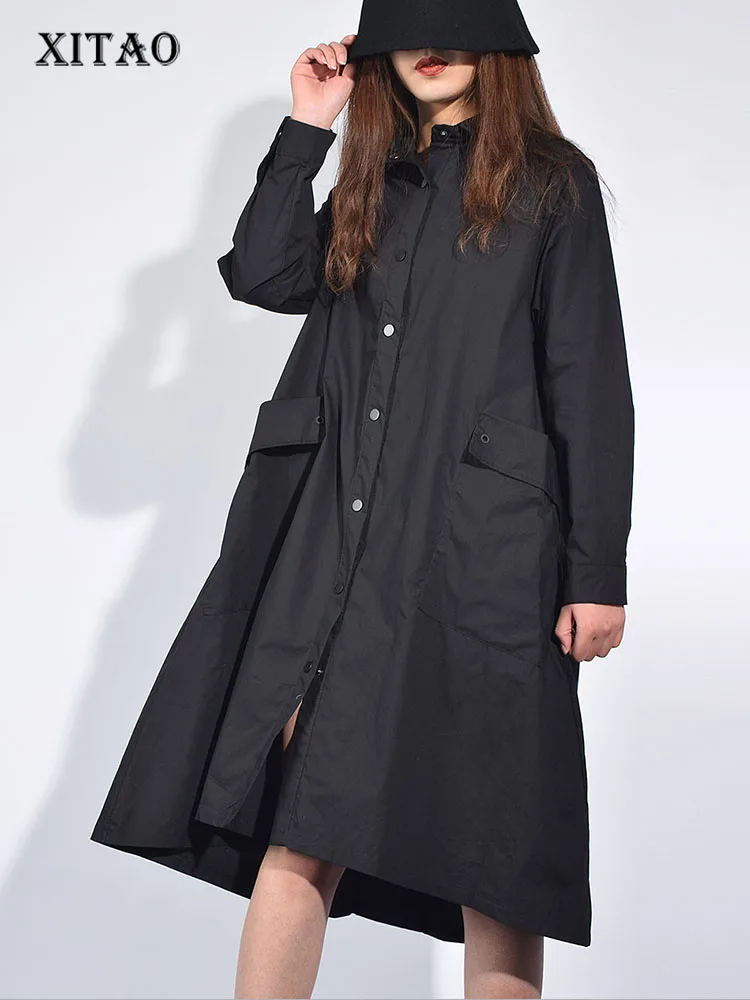 Женское Повседневное платье с отложным воротником XITAO, однотонное платье до колена с карманами и длинными рукавами, весна 2019
Женское Повседневное платье с отложным воротником XITAO, однотонное платье до колена с карманами и длинными рукавами, весна 2019