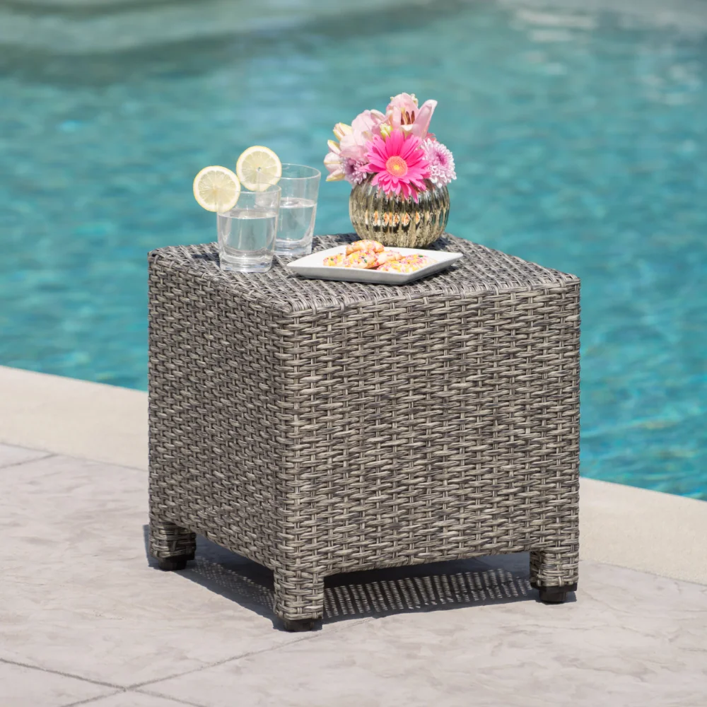 Cascada Outdoor Wicker Side Table, Mixed Black
Cascada Outdoor Wicker Side Table, Mixed Black