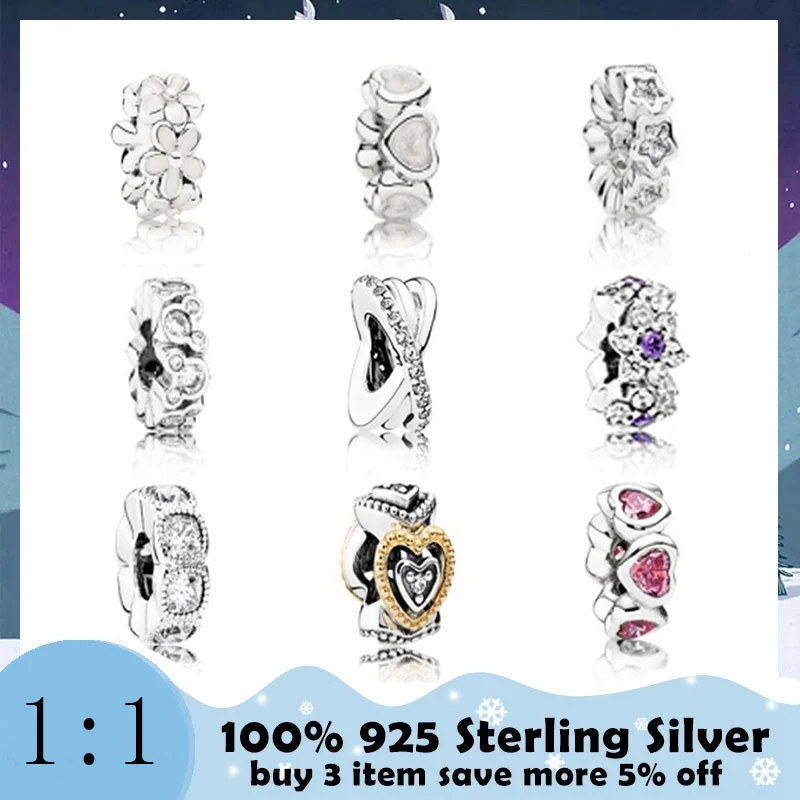 100%925 Silver Clear Beads Clear CZ Spacers DIY Charms Bead Pendant Fit Original Bracelets Free delivery
100%925 Silver Clear Beads Clear CZ Spacers DIY Charms Bead Pendant Fit Original Bracelets Free delivery