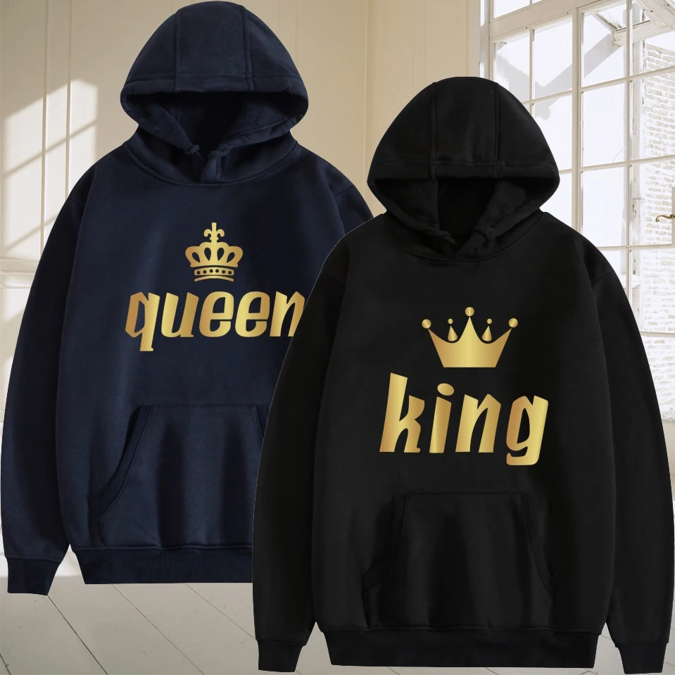 New Spring Autumn Men's King Queen Hoodie Solid Color Hooded Clothing Casual Couple Streetwear Cotton Coat With Hat Sweatshirts
New Spring Autumn Men's King Queen Hoodie Solid Color Hooded Clothing Casual Couple Streetwear Cotton Coat With Hat Sweatshirts