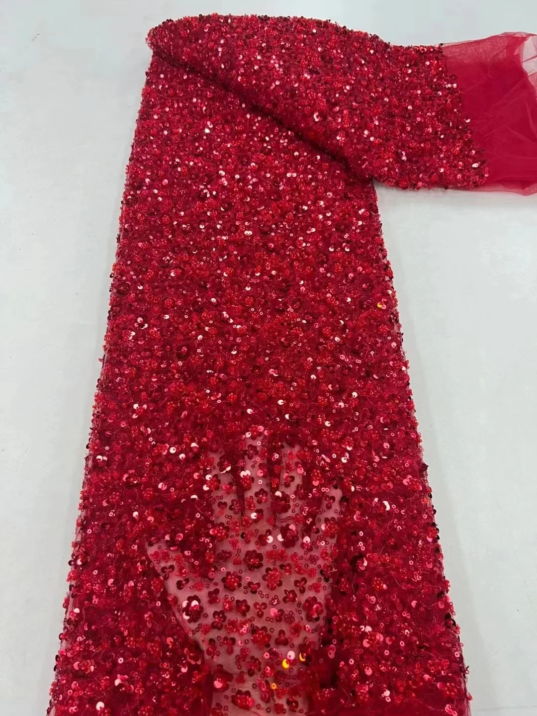 African Lace Fabric New Arrival 2023 high Quality Red Sequin Beaded Fabric Embroidery Lace Fabric for party dress
African Lace Fabric New Arrival 2023 high Quality Red Sequin Beaded Fabric Embroidery Lace Fabric for party dress