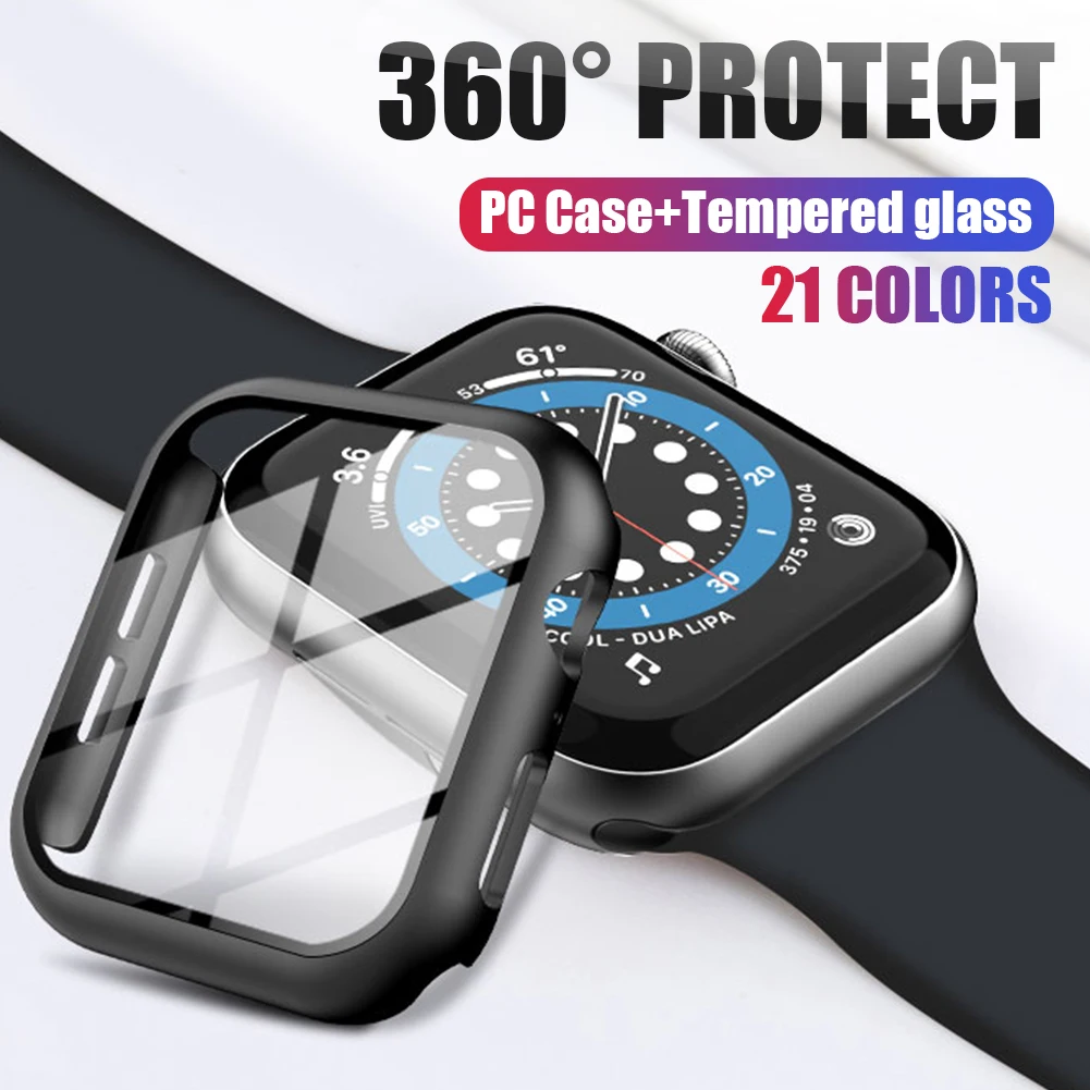 Glass + Cover for Apple Watch Protective Case 44mm 40mm 42mm 38mm Screen Protector Shock Absorber Smart Watch Accessories
Glass + Cover for Apple Watch Protective Case 44mm 40mm 42mm 38mm Screen Protector Shock Absorber Smart Watch Accessories