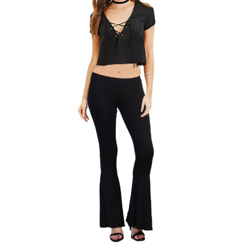 NEW Womens Elastic Bell-bottom Trousers Flared Hem Knitted Pants Leggings
NEW Womens Elastic Bell-bottom Trousers Flared Hem Knitted Pants Leggings