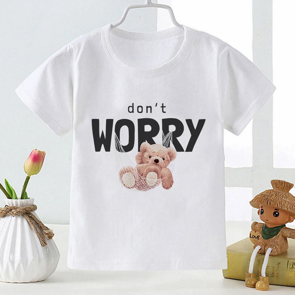 Don't Worry Cute Little Bear Toddler Girls Clothes Fashion Summer 2022 Kids T-shirt Oversize Comfy Casual Children T Shirt
Don't Worry Cute Little Bear Toddler Girls Clothes Fashion Summer 2022 Kids T-shirt Oversize Comfy Casual Children T Shirt