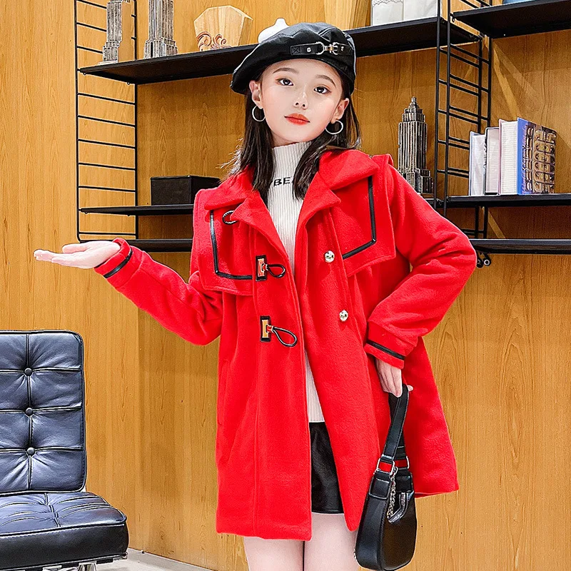 Girls Wool Coat Jacket Outerwear 2022 Long Warm Thicken Plus Velvet Winter Autumn Cotton School Teenagers Children's Clothing 
Girls Wool Coat Jacket Outerwear 2022 Long Warm Thicken Plus Velvet Winter Autumn Cotton School Teenagers Children's Clothing