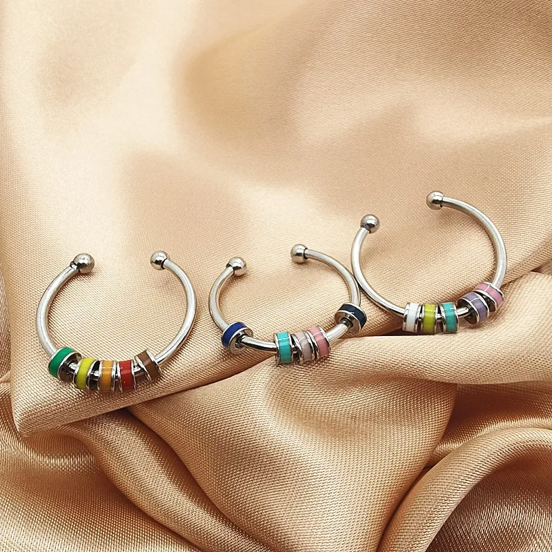 Multicolor Enamel Rotating Beads Anxiety Rings Stainless Steel Anti Stress Ring Woman Non-fading 2022 Trend Jewelry
Multicolor Enamel Rotating Beads Anxiety Rings Stainless Steel Anti Stress Ring Woman Non-fading 2022 Trend Jewelry