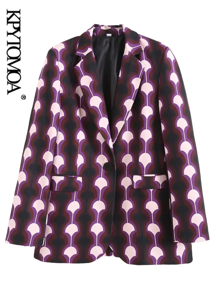 KPYTOMOA Women Fashion Single Button Printed Blazer Coat Vintage Long Sleeve Flap Pockets Female Outerwear Chic Veste Femme
KPYTOMOA Women Fashion Single Button Printed Blazer Coat Vintage Long Sleeve Flap Pockets Female Outerwear Chic Veste Femme