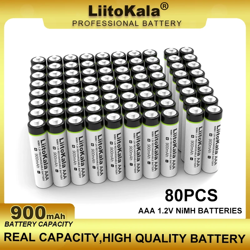 80 PÇS/LOTE LiitoKala AAA NiMH 1.2V Bateria Recarregável 900mAh Apropriado Para Brinquedos, Ratos, Balanças Eletrônicas, Etc.
80 PÇS/LOTE LiitoKala AAA NiMH 1.2V Bateria Recarregável 900mAh Apropriado Para Brinquedos, Ratos, Balanças Eletrônicas, Etc.